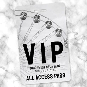 All Access Pass Festival Schwarz Weiß VIP Ausweis