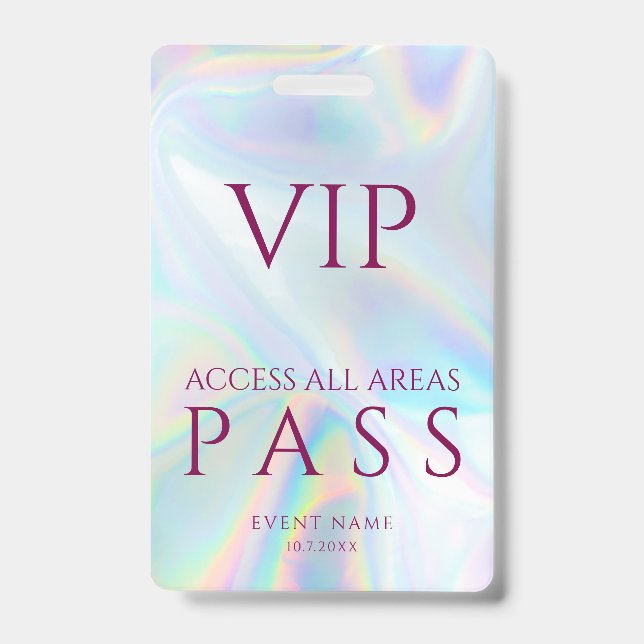 All Access Pass Holographic VIP Festival Custom Ausweis (Front)