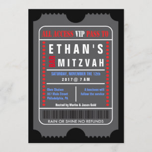 ALL ACCESS VIP PASS Bar Mitzvah Einladung