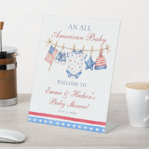 All American 4. Juli-Baby-Shower-Empfang Sockelschild