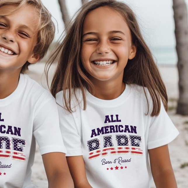 All American Babe Patriotic 4. Juli T-Shirt (Here's to the next generation fighting for freedom!)