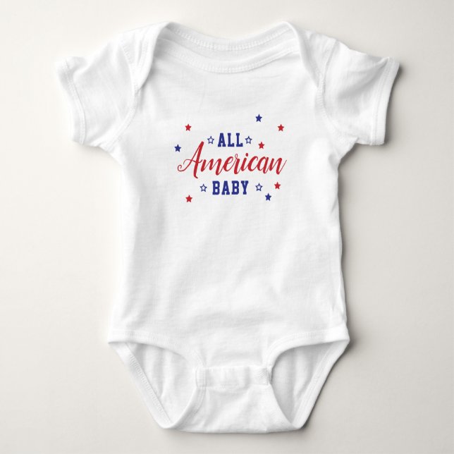 All American Baby 4. Juli Unabhängigkeit Patriotic Baby Strampler (Vorderseite)