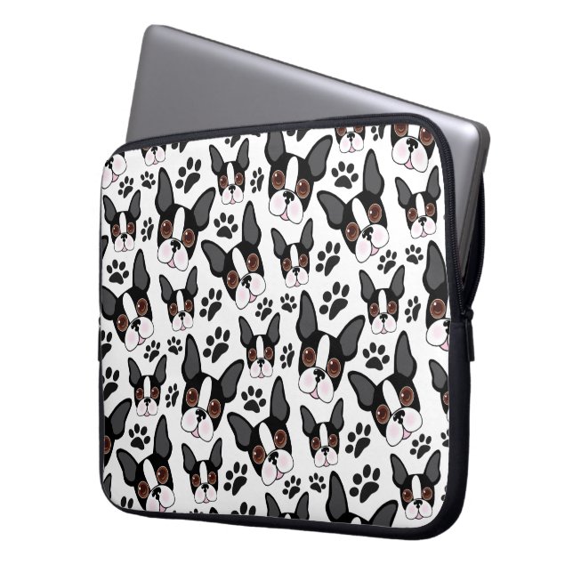 All American Boston Terrier Pet Puppy Laptopschutzhülle (Vorderseite Links)
