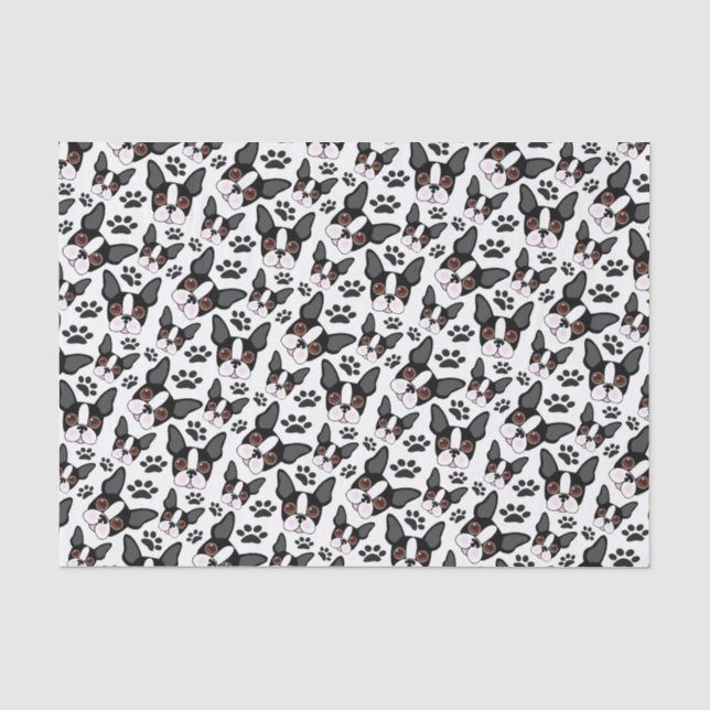 All American Boston Terrier Pet Puppy Seidenpapier (Vorderseite)