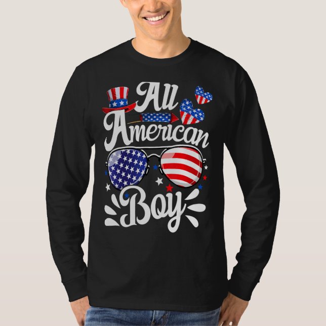 All American Boy 4. Juli Kinder Sonnenbrille Ameri T-Shirt (Vorderseite)
