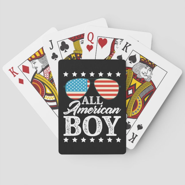 All American Boy 4. Juli USA Sonnenbrille Spielkarten (Rückseite)