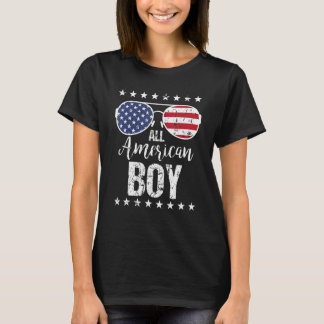 All American Boy 4th Of July Sunglasses Boys Kids T-Shirt