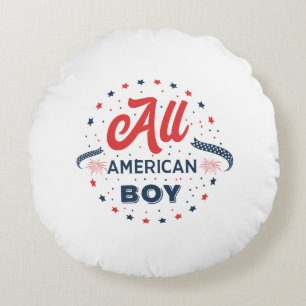 All American Boy Abzeichen Rundes Kissen