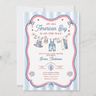 All American Boy Babyparty-Einladung Einladung