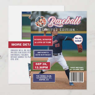 All American Boy Baseball Magazin Cover Geburtstag Einladung