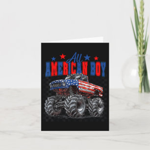 All American Boy Monster Truck Patriotisches Ameri Karte