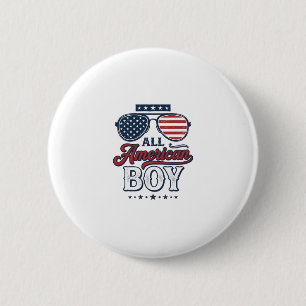 All American Boy Patriotische Sonnenbrille T-Shirt Button