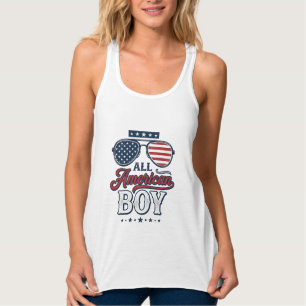 All American Boy Patriotische Sonnenbrille T-Shirt Tank Top