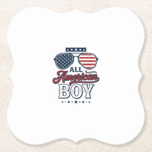 All American Boy Patriotische Sonnenbrille T-Shirt Untersetzer