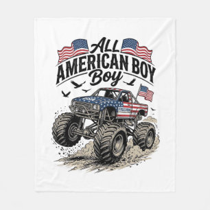 All American Boy Patriotischer Monster-Truck T-Shi Fleecedecke