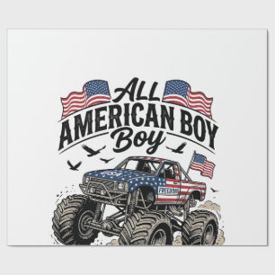 All American Boy Patriotischer Monster-Truck T-Shi Geschenkpapier