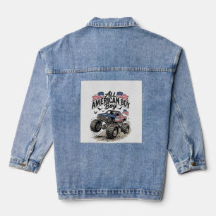 All American Boy Patriotischer Monster-Truck T-Shi Jeansjacke