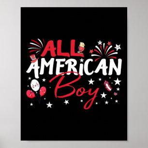 All American Boys for Independence Day Boys Patrio Poster