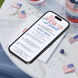 All American Bride Bachelorette Weekend Itinerary Einladung