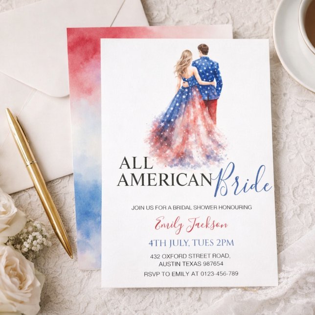 All American Bride Bridal Shower Invitation Einladung (Von Creator hochgeladen)