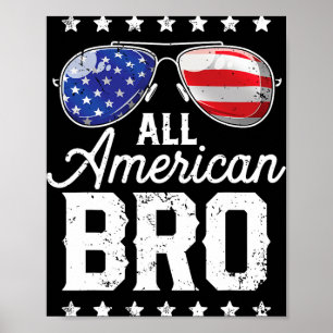 All American Bro 4. Juli Männer Familien-Matching Poster