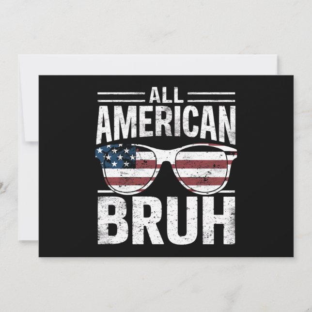 All American Bruh 4. Juli Boys Patriotic Einladung (Vorderseite)