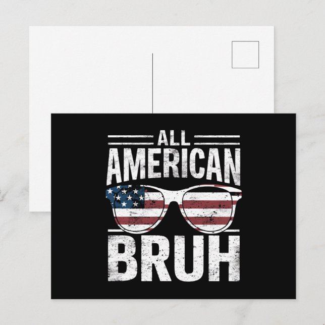 All American Bruh 4. Juli Boys Patriotic Postkarte (Vorne/Hinten)