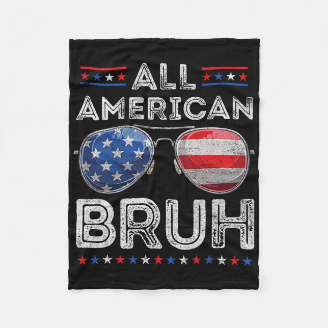 All American Bruh 4. Juli Boys Patriotic USA T Fleecedecke (Vorderseite)