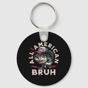 All American Bruh Patriotischer B Fisch 4. Juli Fi Schlüsselanhänger
