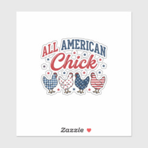 All American Chick Patriotisches Hühner-Shirt-Desi Aufkleber