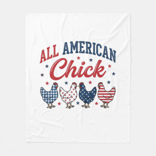 All American Chick Patriotisches Hühner-Shirt Desi Fleecedecke