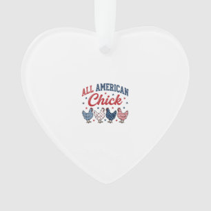 All American Chick Patriotisches Hühner-Shirt-Desi Ornament