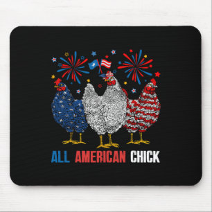 All American Chick Retro 4. Juli Patriotisch Usa Mousepad