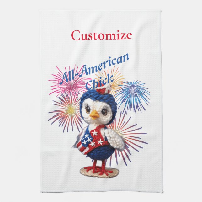 All-American Chick Thunder_Cove Geschirrtuch (Vertikal)