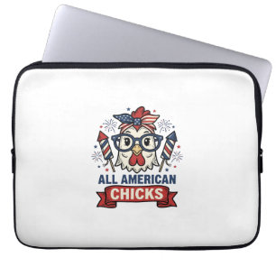 All American Chicks Patriotisches Huhn Vektor Desi Laptopschutzhülle