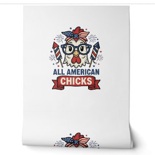 All American Chicks Patriotisches Huhn Vektor Desi Tapete
