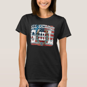 All American Cowgirl Western Türkis Hufeisen H T-Shirt