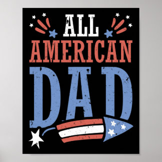 All American Dad 4. Juli Feuerwerk Unabhängigkeit Poster