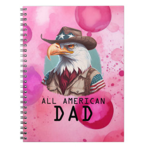 All American Dad 4. Juli Weißkopfadler USA-Flagge Notizblock