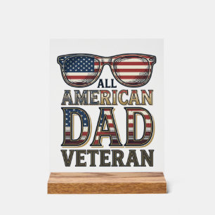 All American Dad Veteran Patrioten Sonnenbrille T- Acrylschild