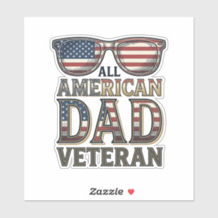 All American Dad Veteran Patrioten Sonnenbrille T- Aufkleber