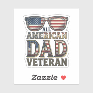 All American Dad Veteran Patrioten Sonnenbrille T- Aufkleber