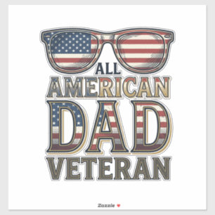 All American Dad Veteran Patrioten Sonnenbrille T- Aufkleber