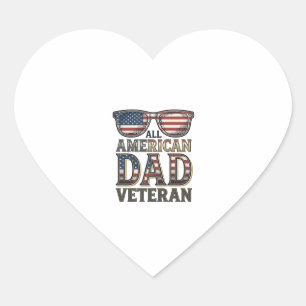 All American Dad Veteran Patrioten Sonnenbrille T- Herz-Aufkleber