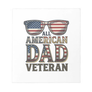 All American Dad Veteran Patrioten Sonnenbrille T- Notizblock