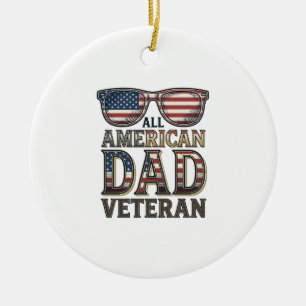 All American Dad Veteran Patriotische Sonnenbrille Keramik Ornament