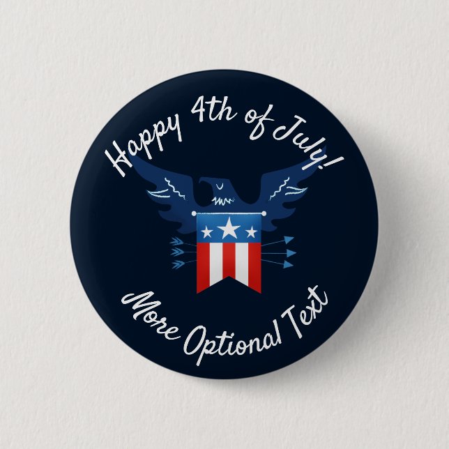 All American Eagle & Flag Patriotic Button (Vorderseite)