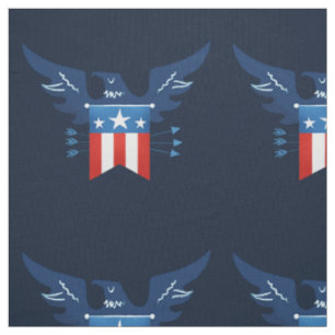 All American Eagle & Flag Patriotic Fabric Stoff