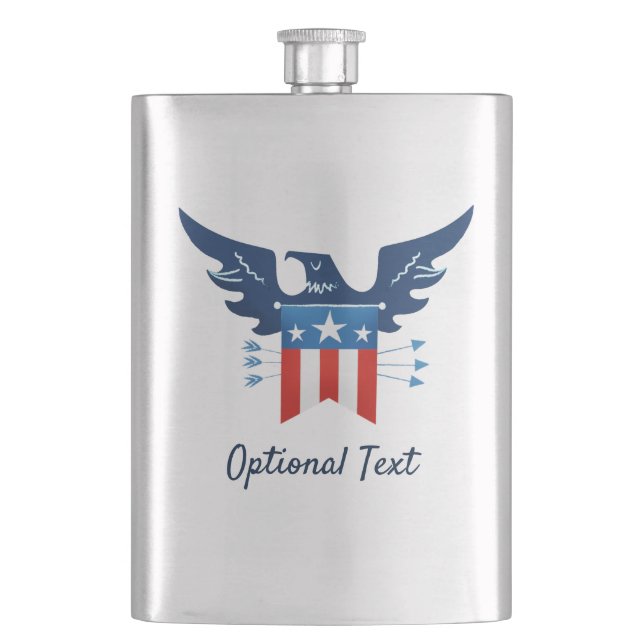 All American Eagle & Flag Patriotic Flachmann (Vorderseite)