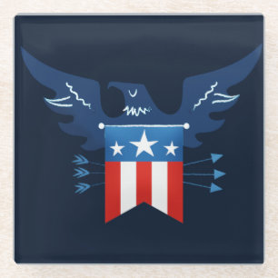 All American Eagle & Flag Patriotic Glasuntersetzer